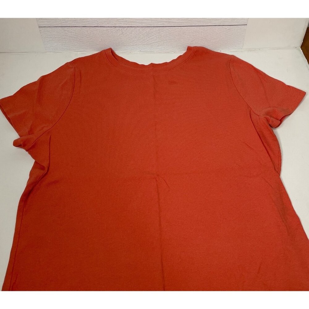 Time & Tru Rust Red Short Sleeve Crewneck T-Shirt Womens XXXL 3X 22